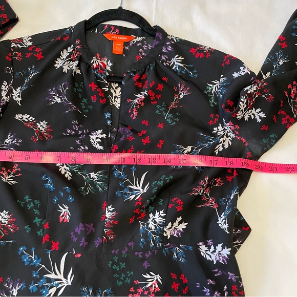 JOE FRESH Women’s Long Sleeve High Neck Multi Coloured Waist Belt Tie Dress (M) - Picture 11 of 12